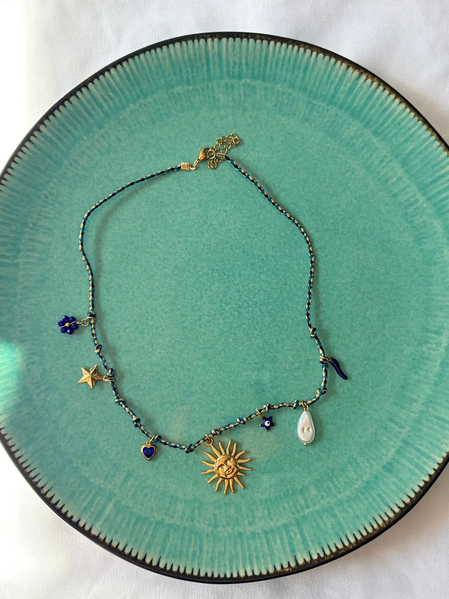 BLUE BEADED NECKLACE
