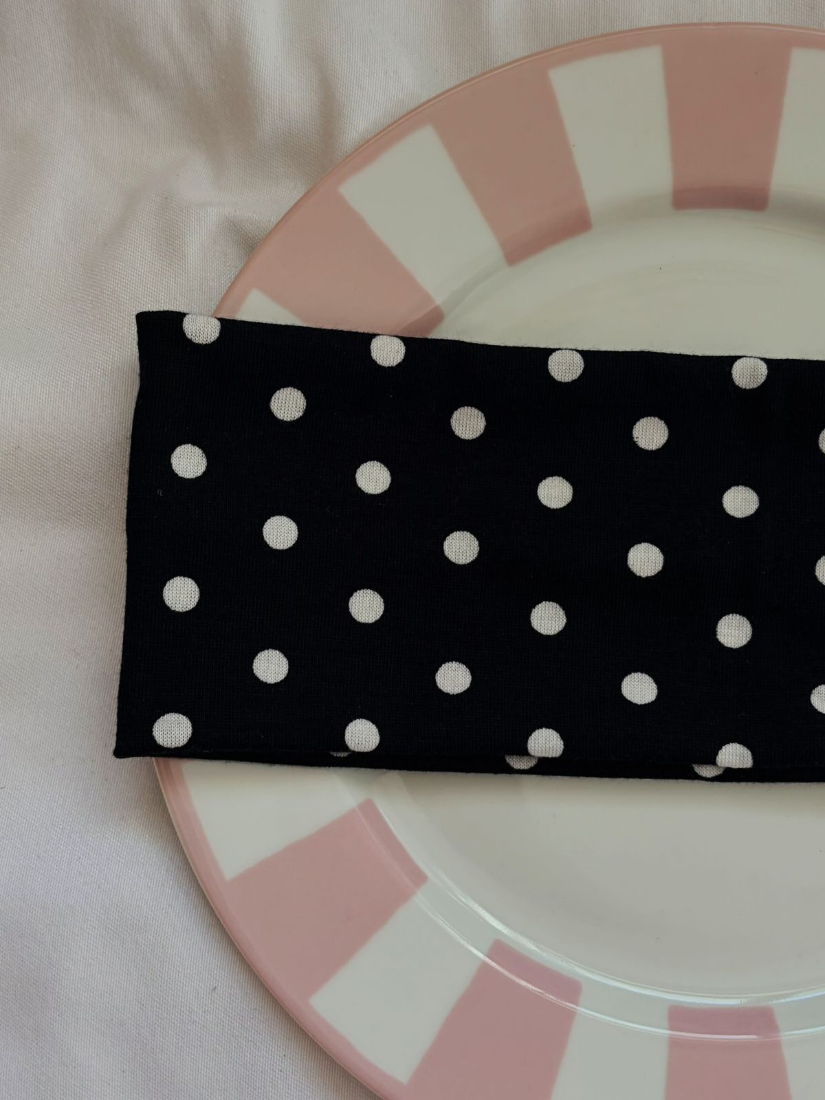 BLACK POLKADOT HEADBAND
