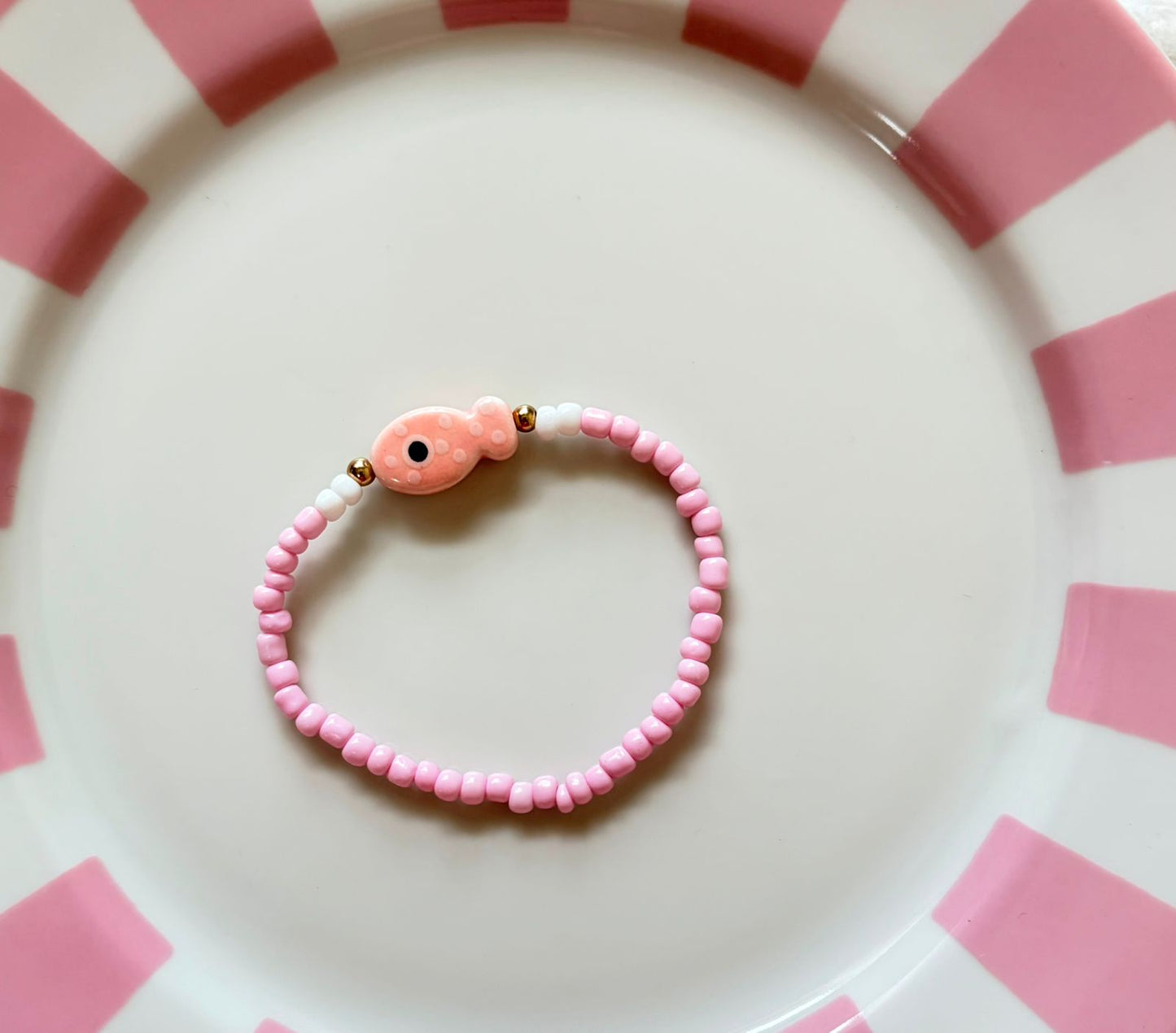 CORAL BLOSSOM PINK BEADED BRACELET