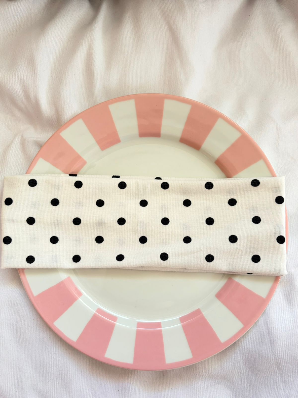 WHITE POLKADOT HEADBAND
