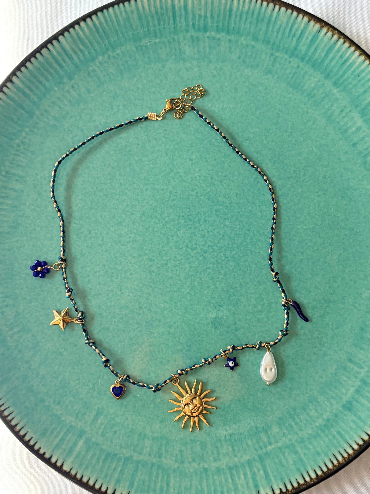 BLUE BEADED NECKLACE