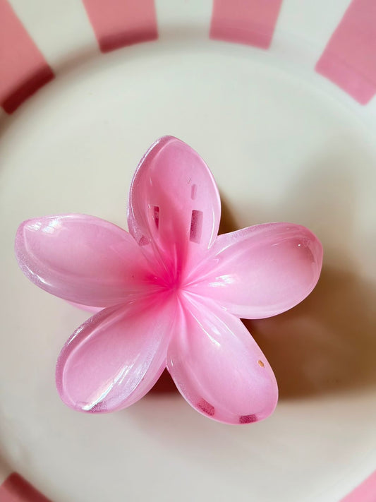 PINK FLORAL HAIR CLIP