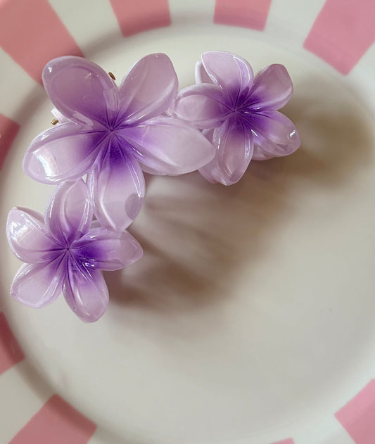 PURPLE BLOOM FLOWER HAIR CLIP