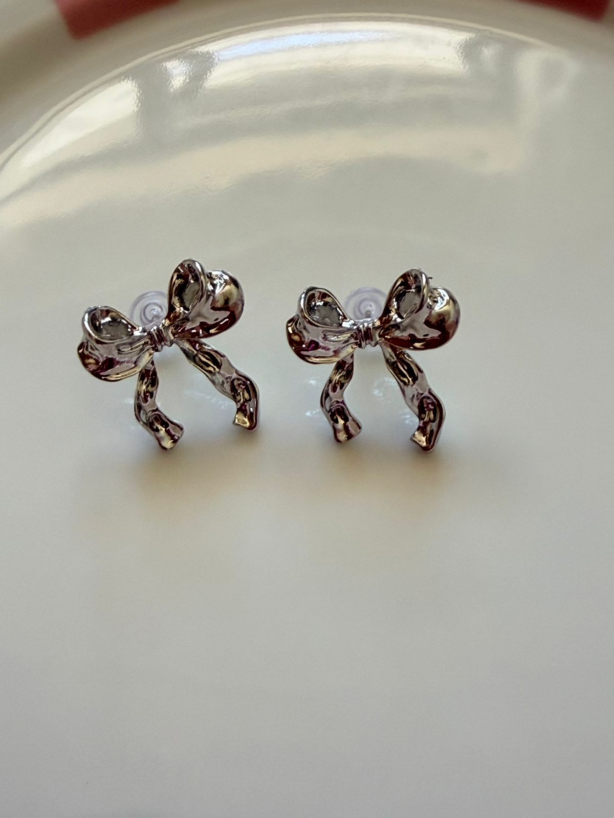 SILVER BOW EARRINGS